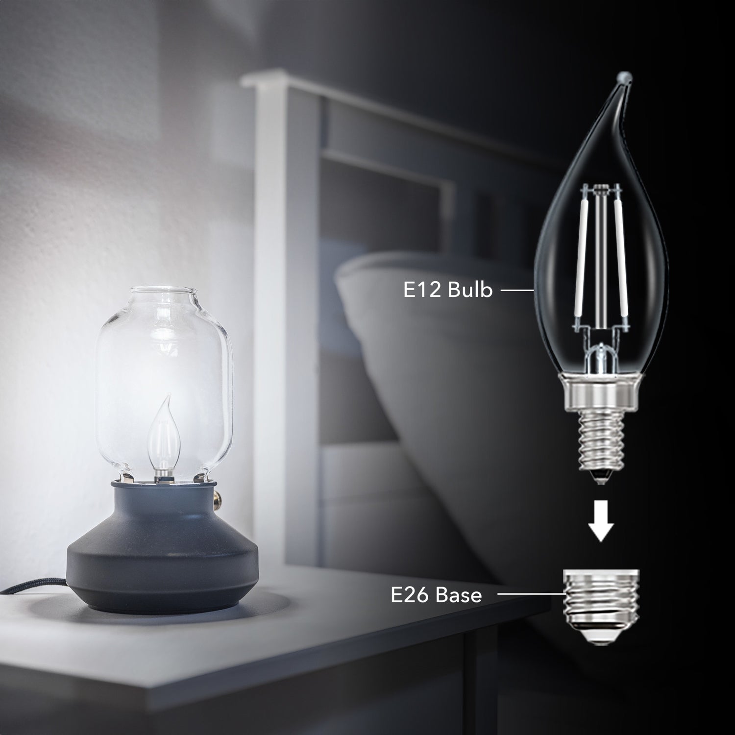 10W (100W Replacement) True White (3500K) E12/E26 Base BA10 Flame Tip White Filament LED Bulb (3-Pack)