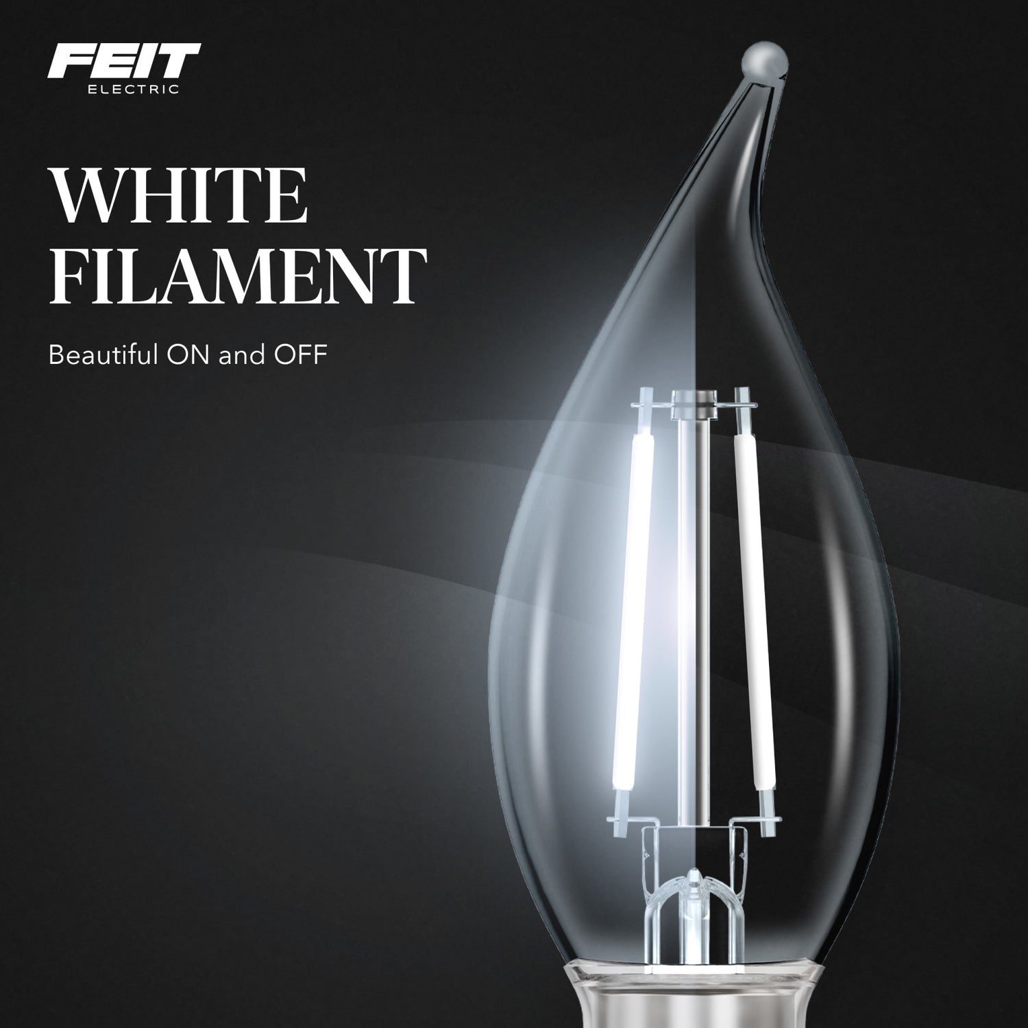 10W (100W Replacement) Daylight (5000K) E12/E26 Base BA10 Dimmable Flame Tip White Filament LED Bulb (3-Pack)