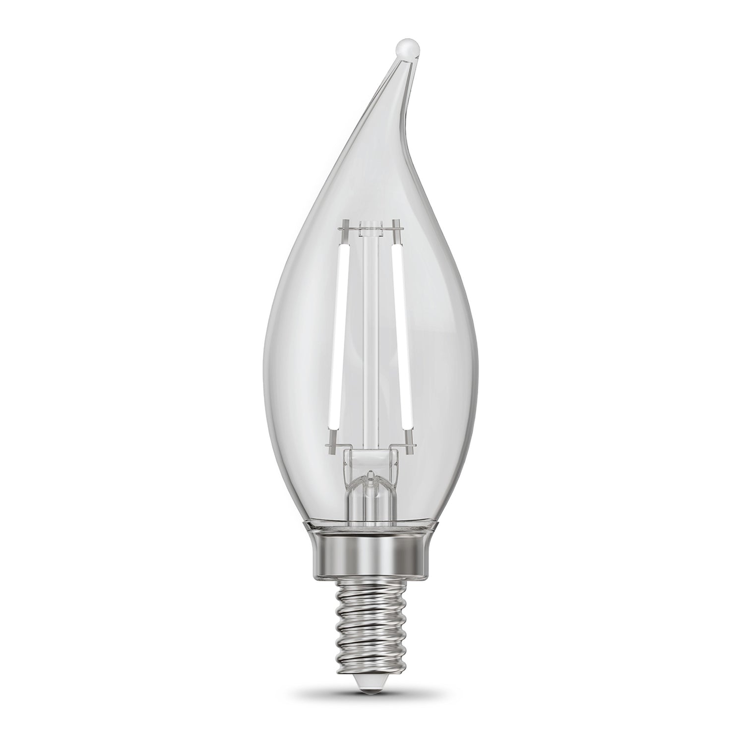 10W (100W Replacement) Daylight (5000K) E12/E26 Base BA10 Dimmable Flame Tip White Filament LED Bulb (3-Pack)