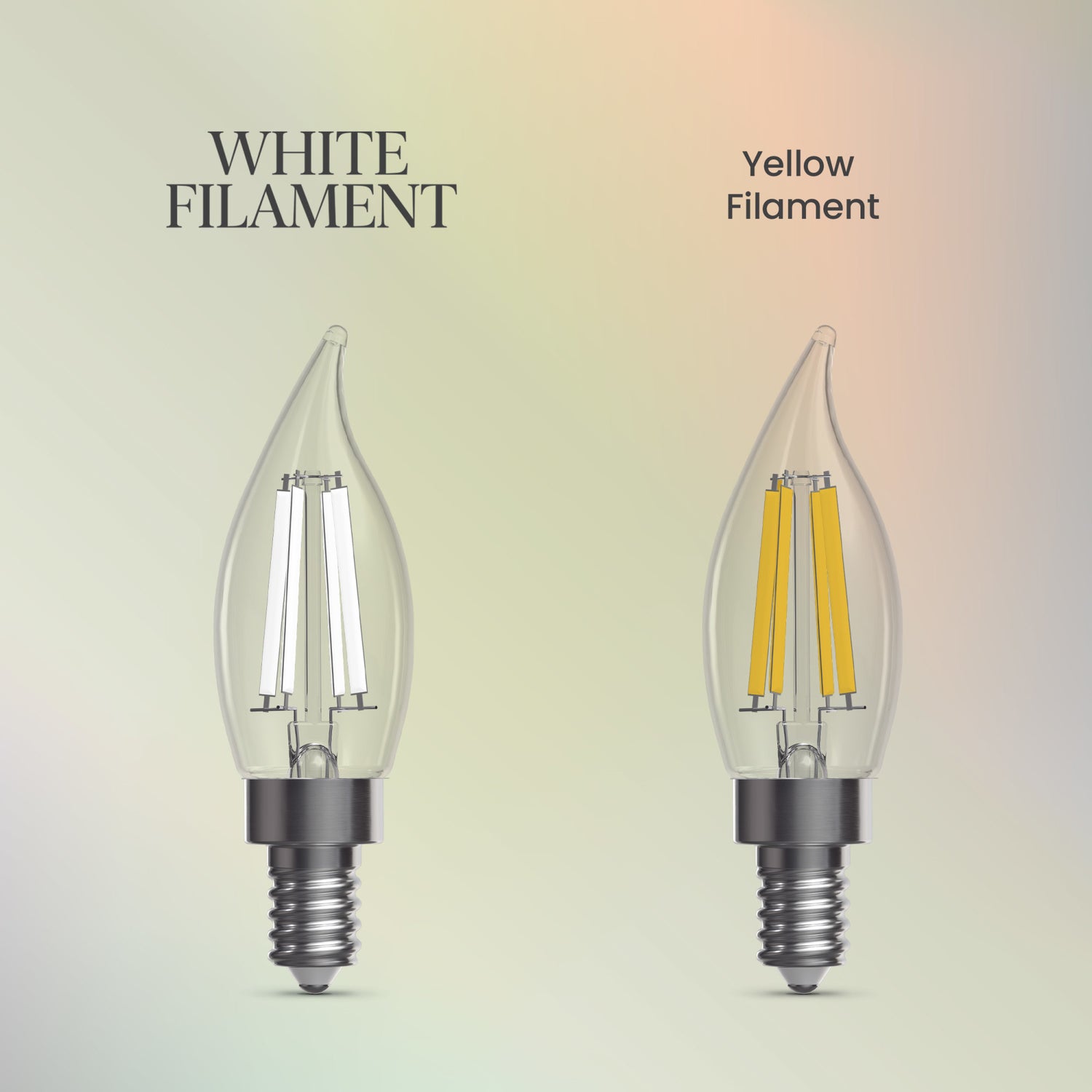 2.2W (25W Replacement) Daylight (5000K) E12 Base BA10 Flame Tip White Filament LED Bulb (3-Pack)