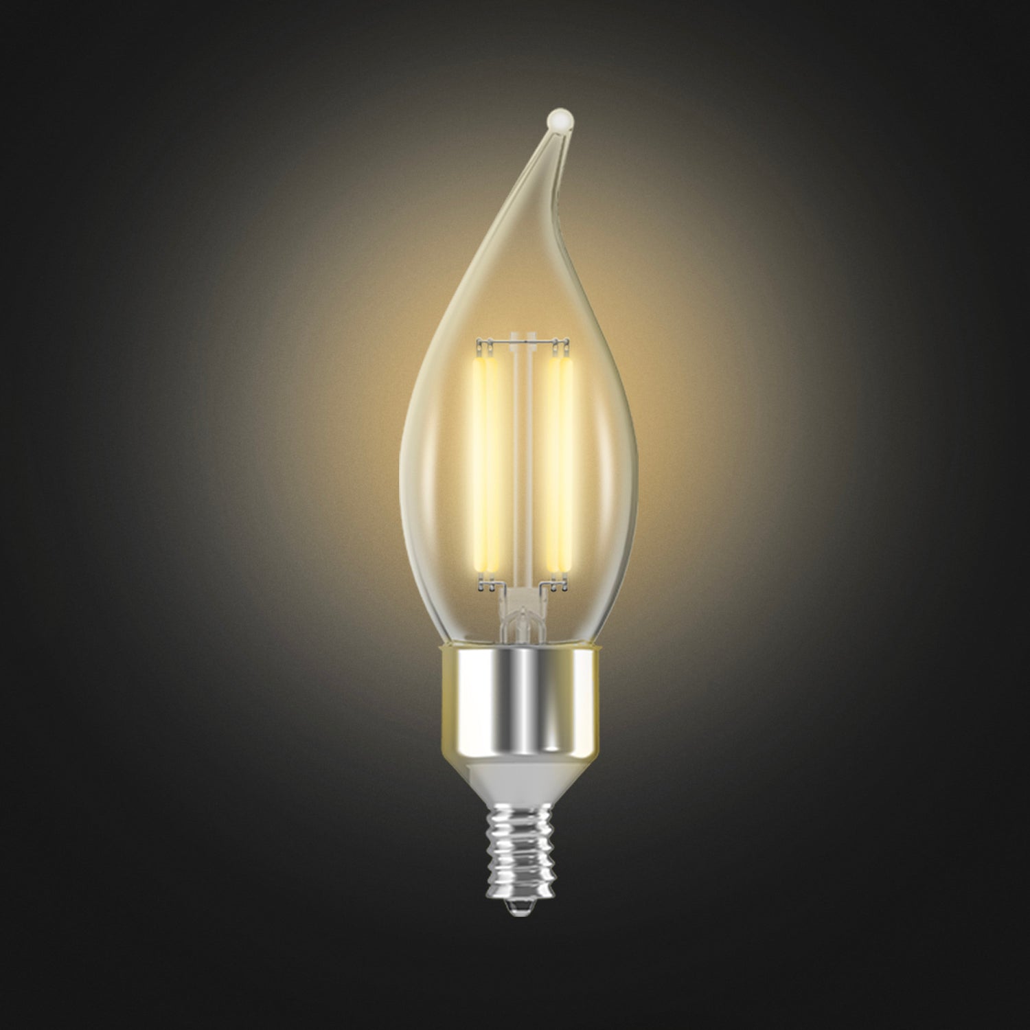 3.3W (40W Replacement) CA10 E12 Dimmable Clear Glass Vintage Decorative Smart Wifi LED Light Bulb, Soft White