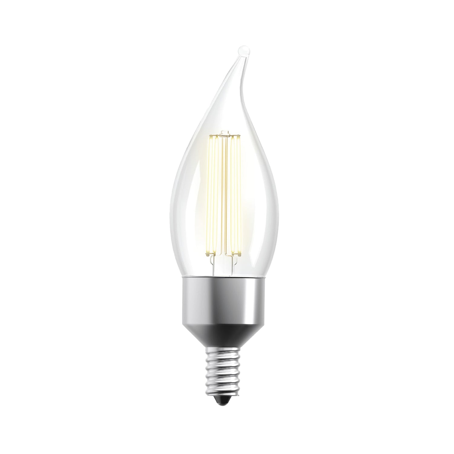 3.3W (40W Replacement) CA10 E12 Dimmable Clear Glass Vintage Decorative Smart Wifi LED Light Bulb, Soft White