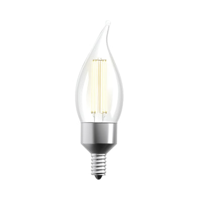3.3W (40W Replacement) CA10 E12 Dimmable Clear Glass Vintage Decorative Smart Wifi LED Light Bulb, Soft White