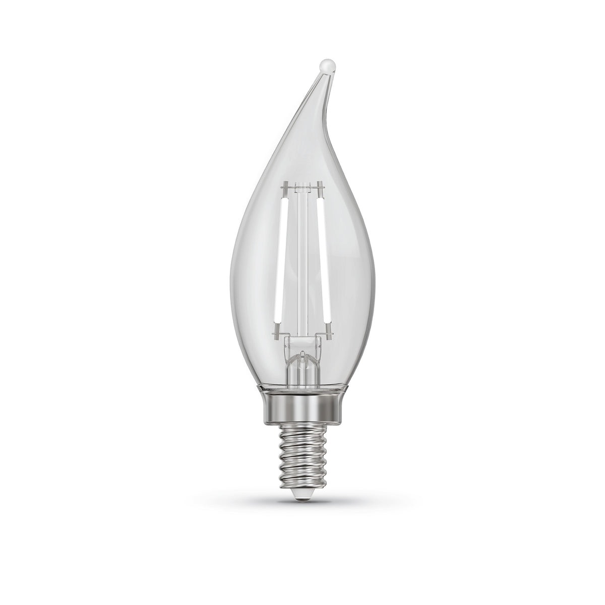 3.3W (40W Equivalent) Daylight White (5000K) BA10 (E12 Base) Flame Tip Exposed White Filament LED Bulb (3-Pack)