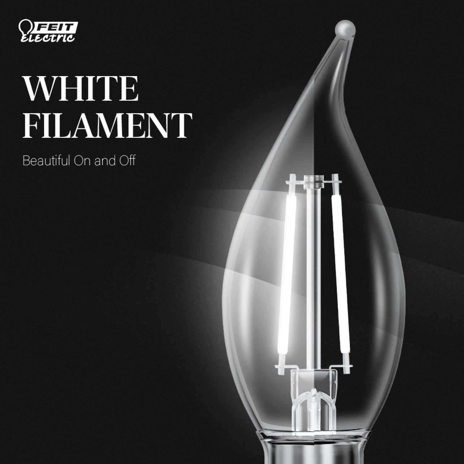 5.5W (60W Replacement) Daylight (5000K) BA10 Shape (E12 Base) Flame Tip Exposed White Filament LED Bulb (3-Pack)