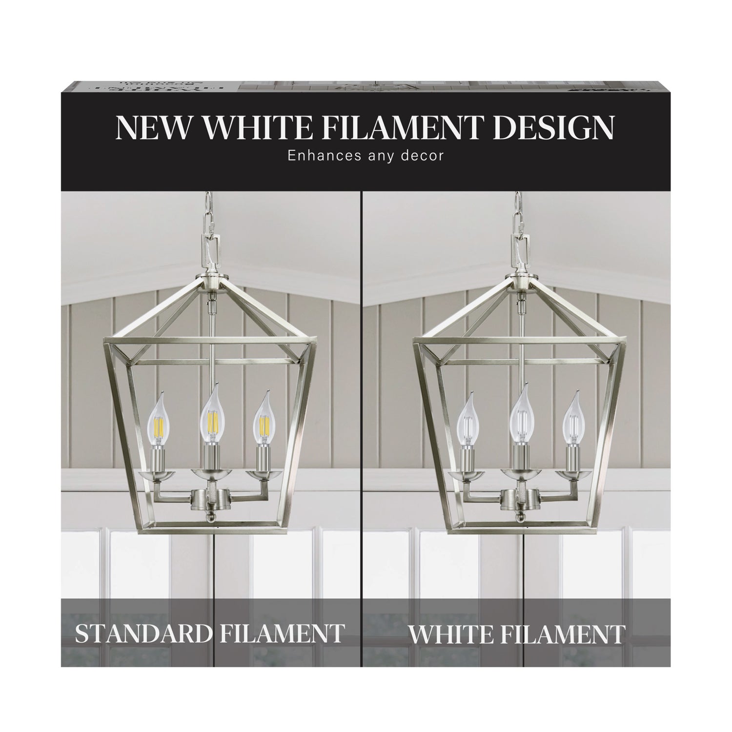 5.5W (60W Replacement) Daylight (5000K) BA10 Shape (E12 Base) Flame Tip Exposed White Filament LED Bulb (3-Pack)
