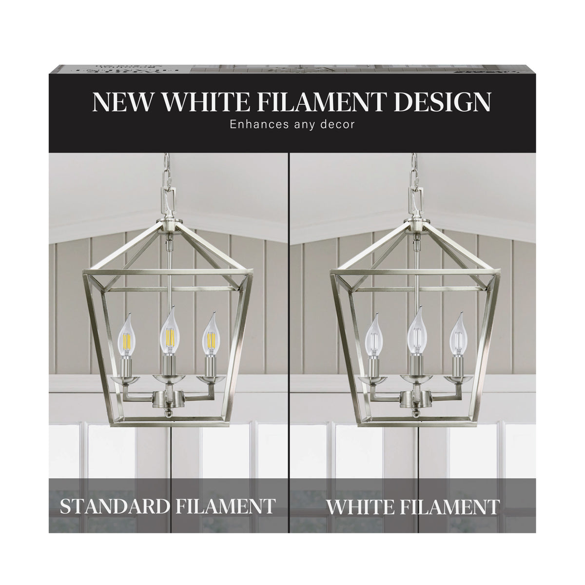 5.5W (60W Replacement) Daylight (5000K) BA10 Shape (E12 Base) Flame Tip Exposed White Filament LED Bulb (3-Pack)