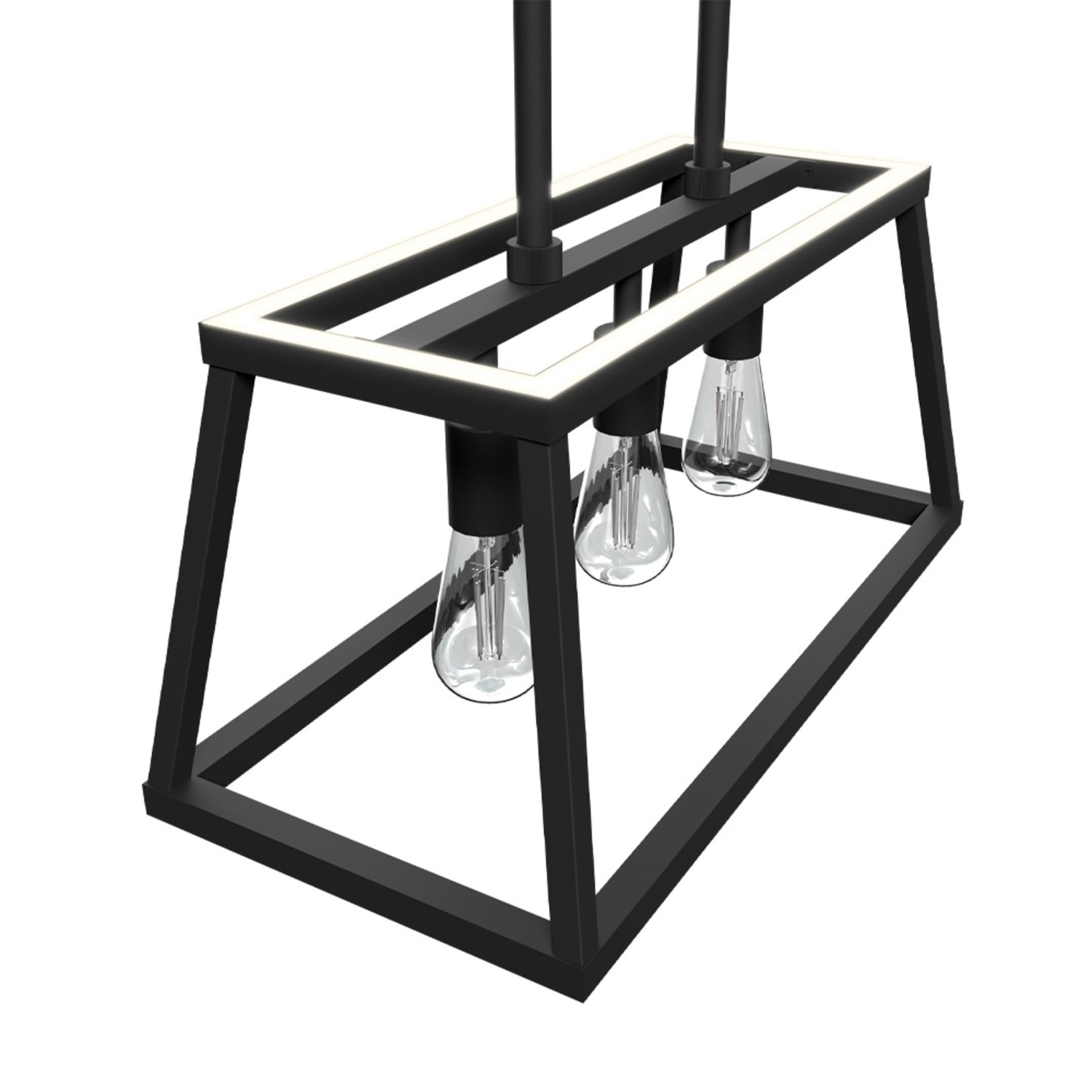 Katalyst Collection LED Decorative 3-Light Chandelier Matte Black