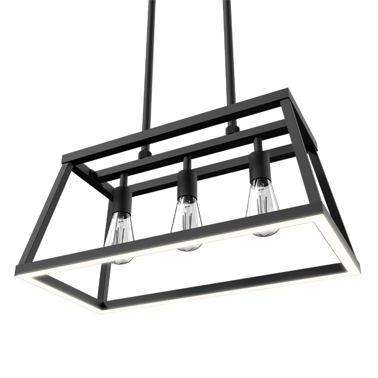 Katalyst Collection LED Decorative 3-Light Chandelier Matte Black