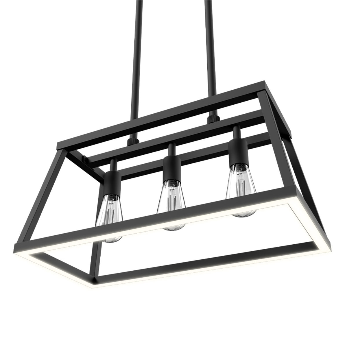 Katalyst Collection LED Decorative 3-Light Chandelier Matte Black