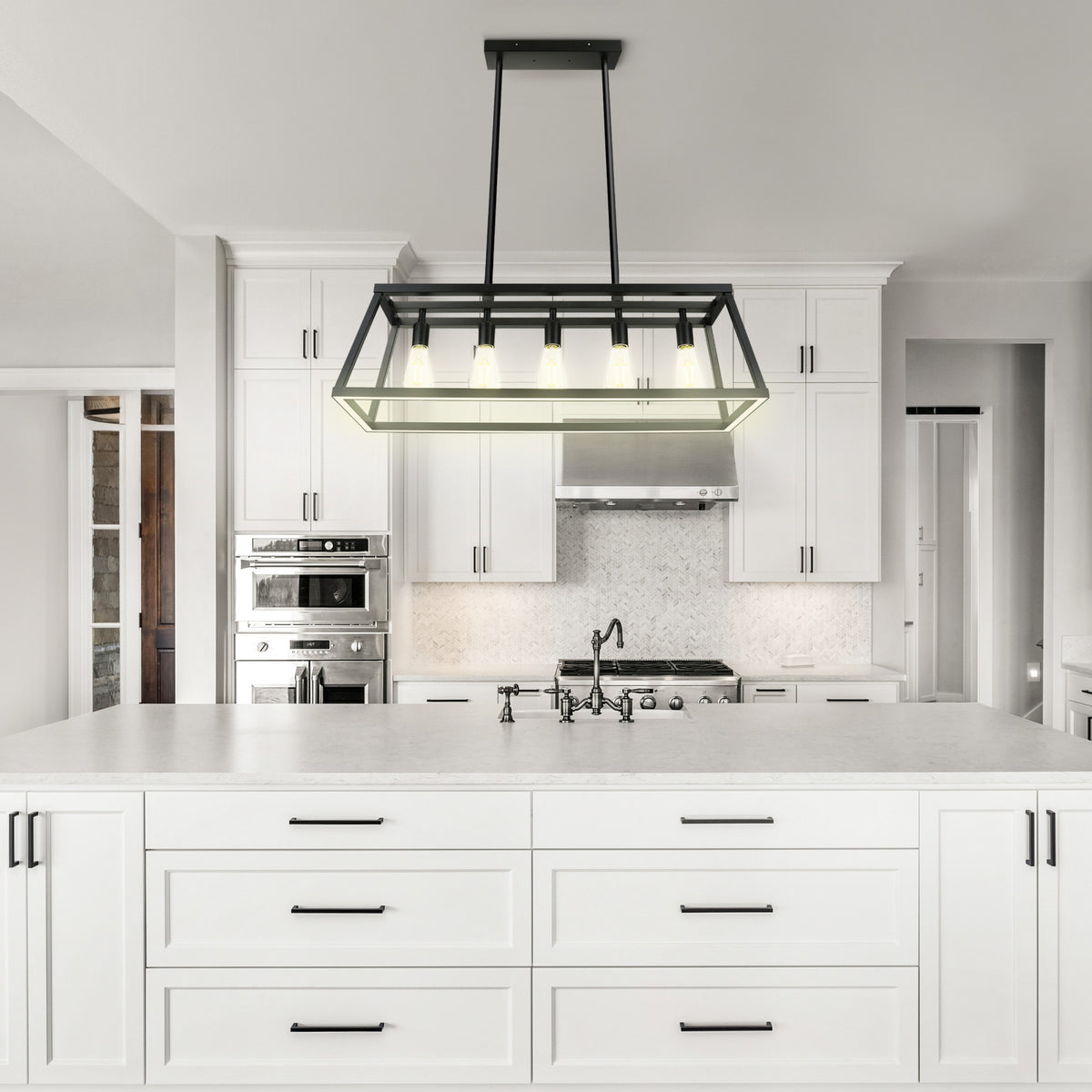Katalyst Collection LED Decorative 5-Light Chandelier Matte Black