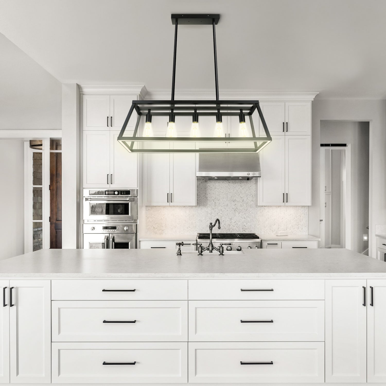 Katalyst Collection LED Decorative 5-Light Chandelier Matte Black