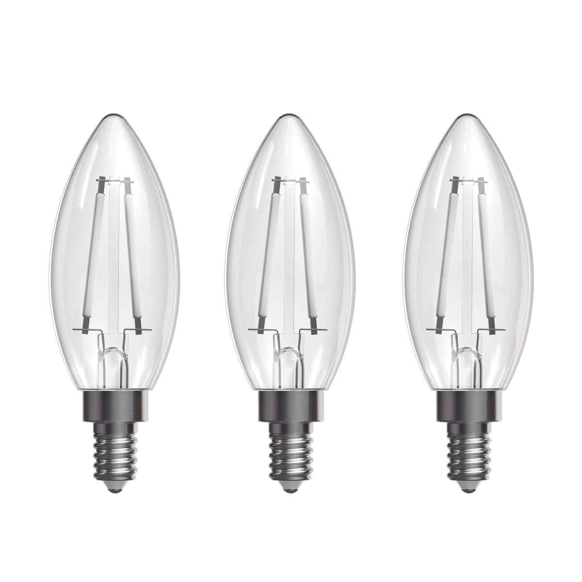 10W (100W Replacement) True White (3500K) B10 Candelabra (E12 Base) Dimmable Torpedo Tip Exposed White Filament Chandelier LED Bulb (3-Pack)