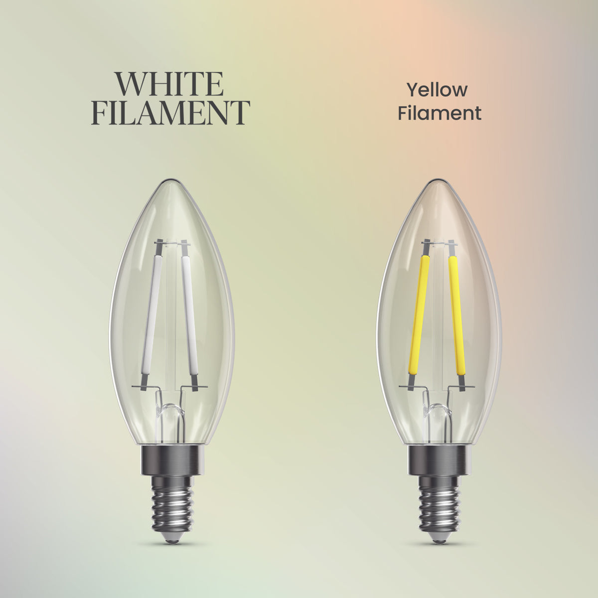 10W (100W Replacement) True White (3500K) B10 Candelabra (E12 Base) Dimmable Torpedo Tip Exposed White Filament Chandelier LED Bulb (3-Pack)