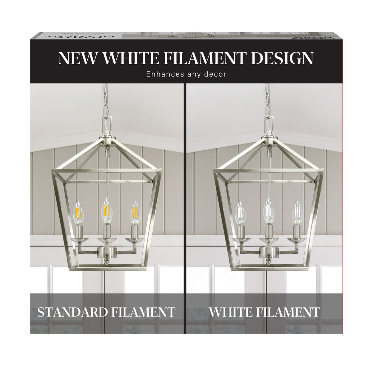 2.2W (25W Replacement) Daylight (5000K) E12 Base B10 Torpedo Tip Dimmable White Filament LED Bulb (3-Pack)