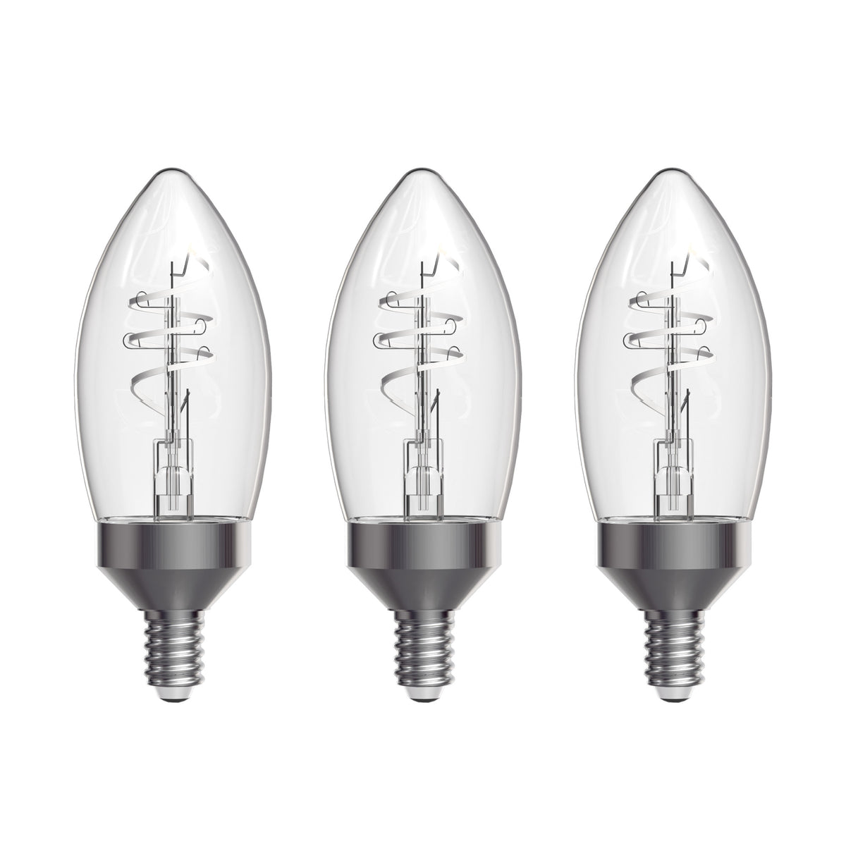 5.5W (60W Replacement) Soft White (2700K) E12 Base B11 Shape 3-Level Dimming Torpedo White Filament Bulb (3-Pack)