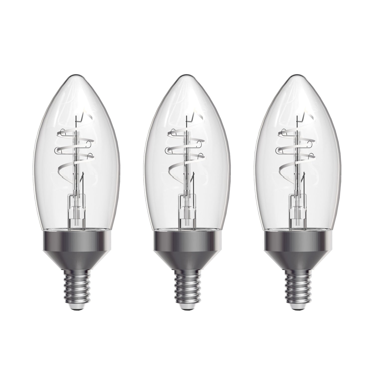 5.5W (60W Replacement) Soft White (2700K) E12 Base B11 Shape 3-Level Dimming Torpedo White Filament Bulb (3-Pack)