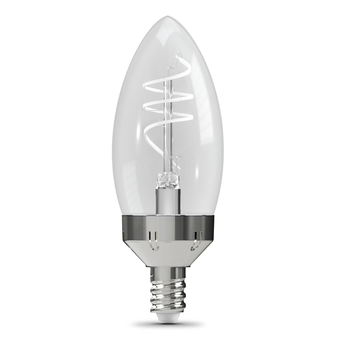 5.5W (60W Replacement) Soft White (2700K) E12 Base B11 Shape 3-Level Dimming Torpedo White Filament Bulb (3-Pack)