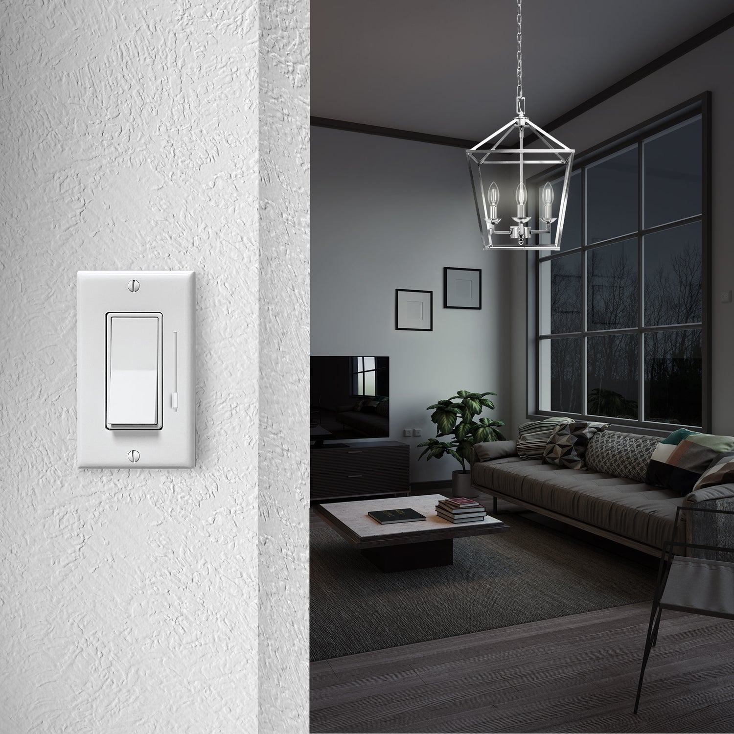 5.5W (60W Replacement) True White (3500K) B10 Candelabra (E12 Base) Dimmable Torpedo Tip Exposed White Filament Chandelier LED Bulb (3-Pack)