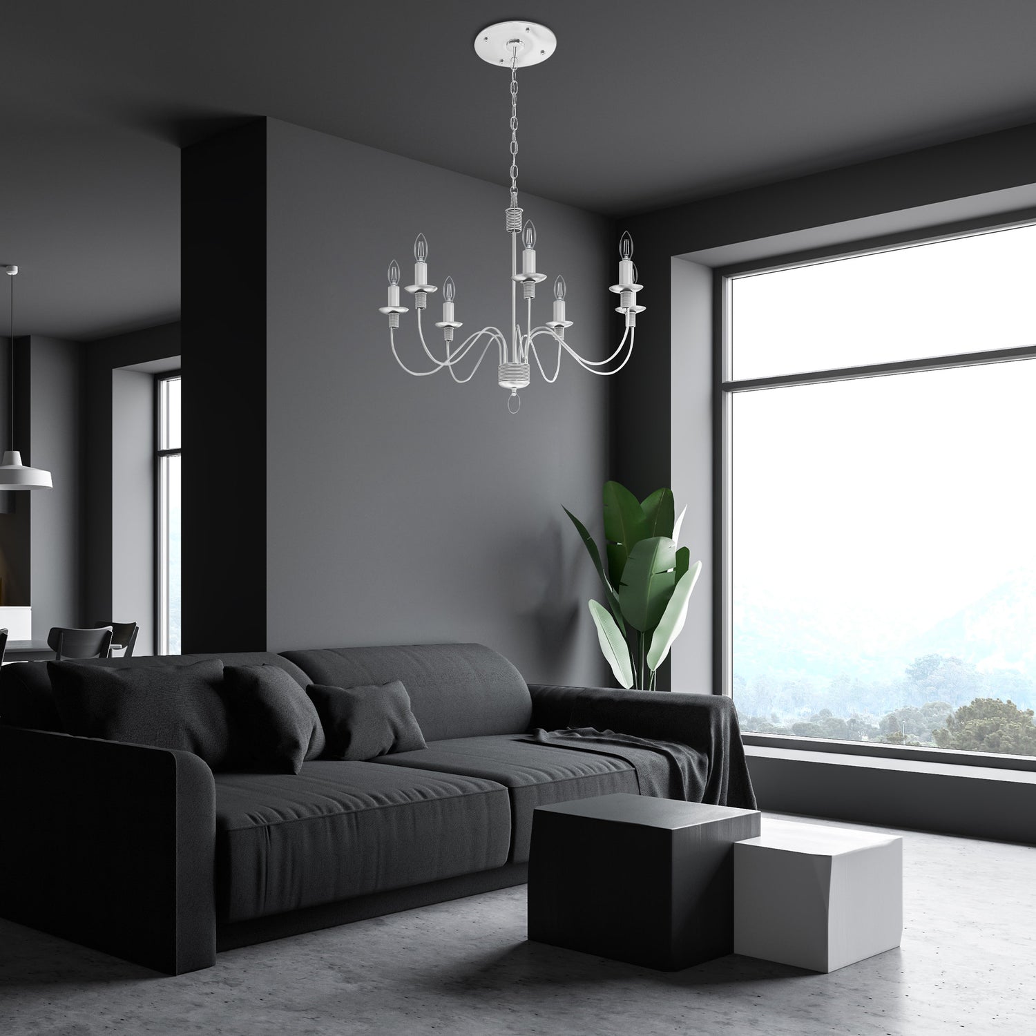 5.5W (60W Replacement) True White (3500K) B10 Candelabra (E12 Base) Dimmable Torpedo Tip Exposed White Filament Chandelier LED Bulb (3-Pack)