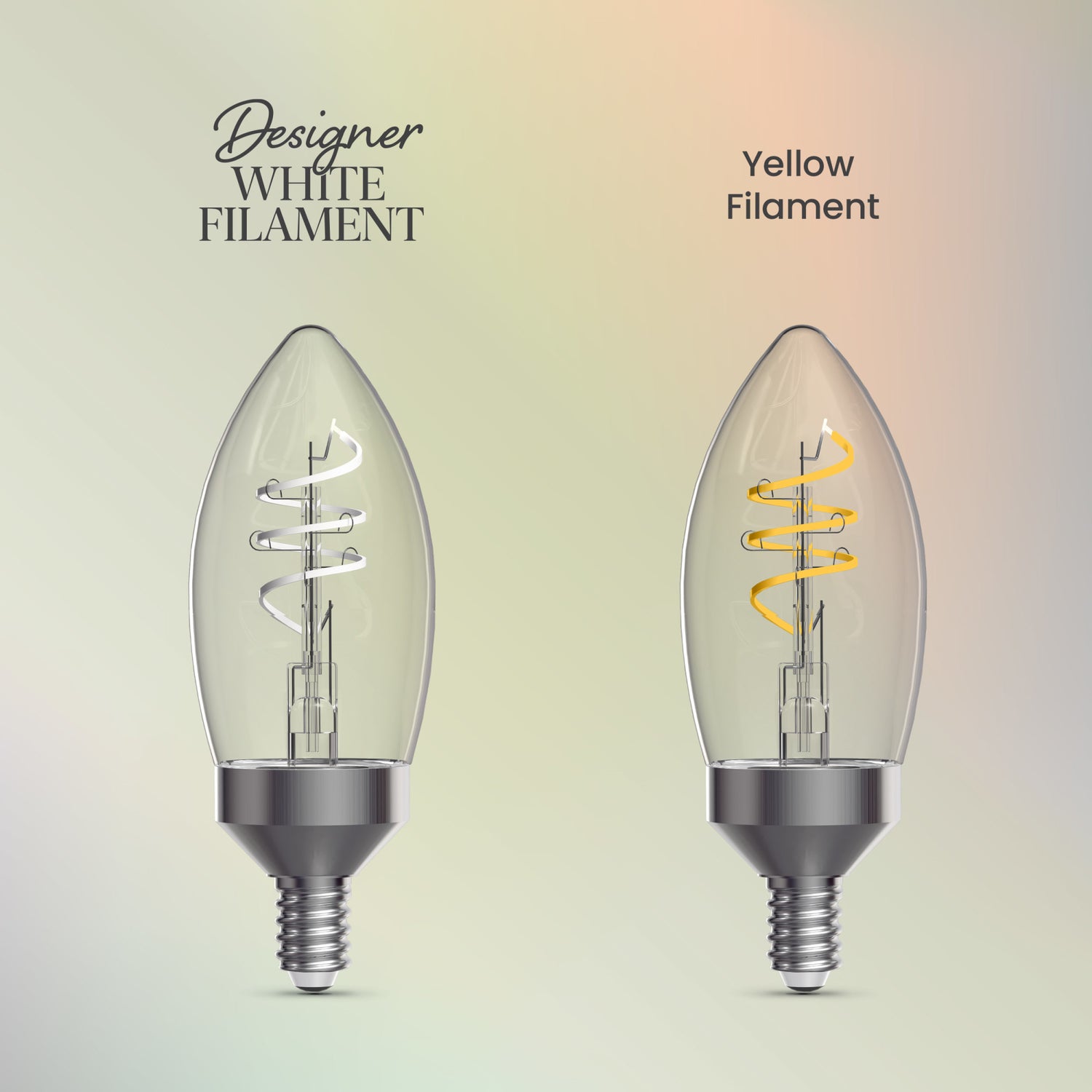 5.5W (60W Replacement) Daylight (5000K) E12 Base B11 Shape 3-Level Dimming Torpedo Tip White Filament LED Bulb (3-Pack)