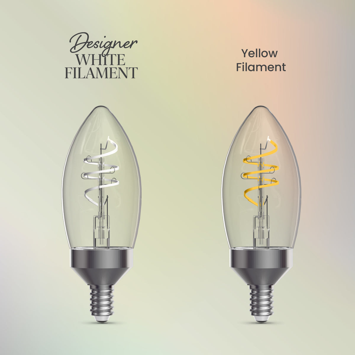 5.5W (60W Replacement) Daylight (5000K) E12 Base B11 Shape 3-Level Dimming Torpedo Tip White Filament LED Bulb (3-Pack)
