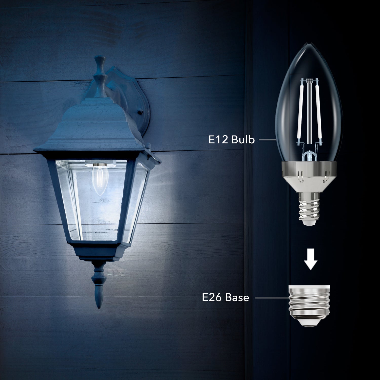 5.5W (60W Replacement) Daylight (5000K) E12/E26 Base B10 Dimmable Dusk to Dawn Torpedo Tip White Filament LED Bulb (3-Pack)