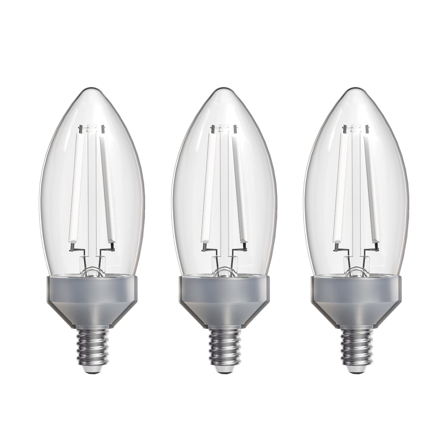 5.5W (60W Replacement) Daylight (5000K) E12/E26 Base B10 Dimmable Dusk to Dawn Torpedo Tip White Filament LED Bulb (3-Pack)