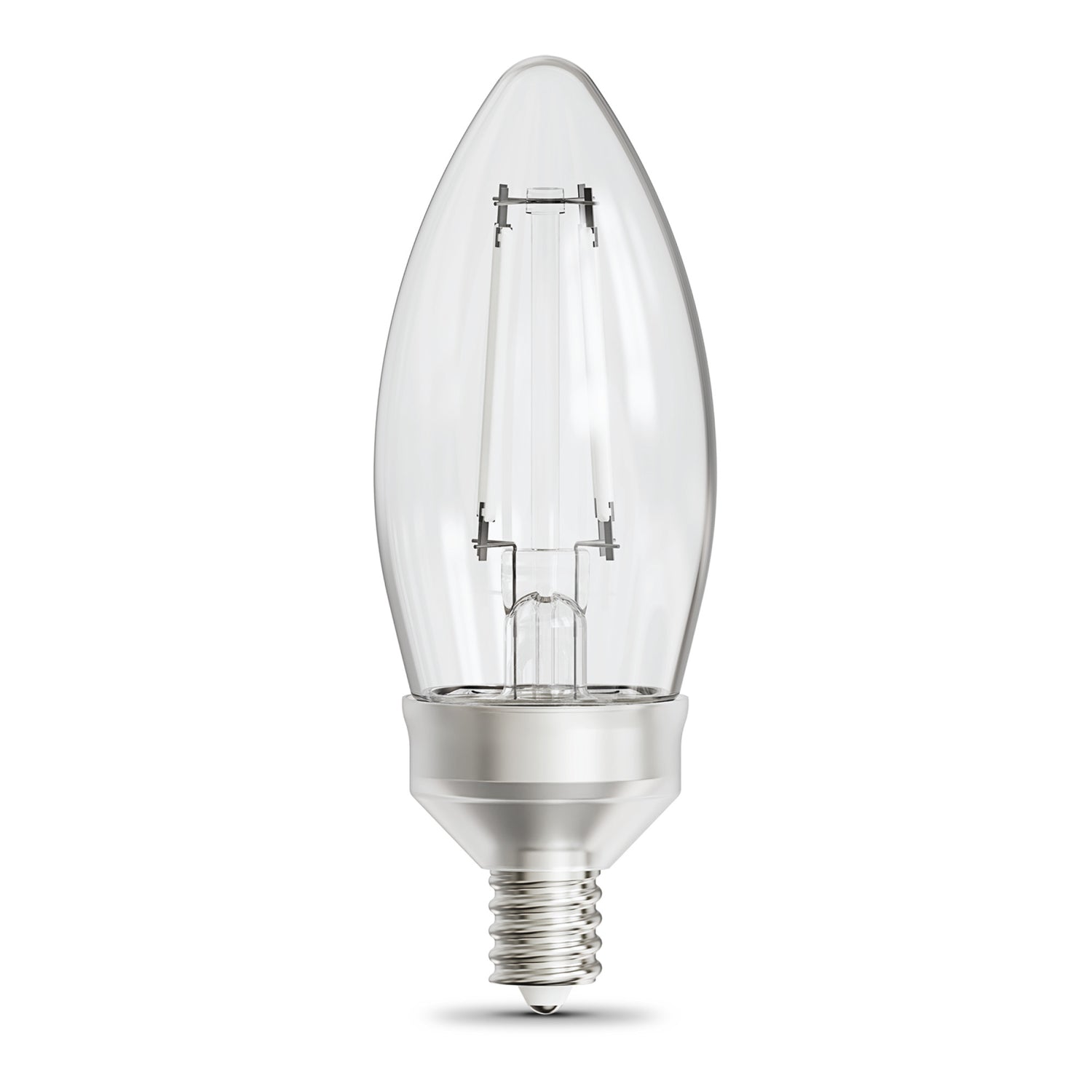 5.5W (60W Replacement) Daylight (5000K) E12/E26 Base B10 Dimmable Dusk to Dawn Torpedo Tip White Filament LED Bulb (3-Pack)