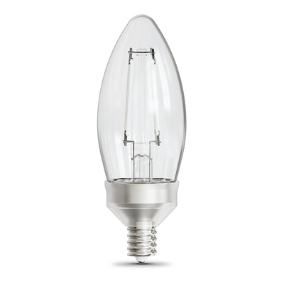 5.5W (60W Replacement) Daylight (5000K) E12/E26 Base B10 Dimmable Dusk to Dawn Torpedo Tip White Filament LED Bulb (3-Pack)