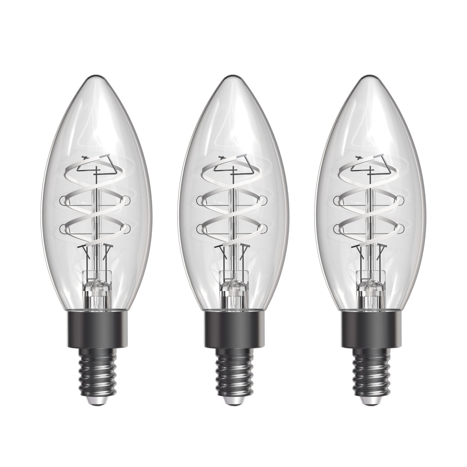 5.2W (60W Equivalent) Daylight (5000K) B11 Shape (E12 Base) Torpedo Tip Spiral Designer White Filament Bulb (2-Pack)
