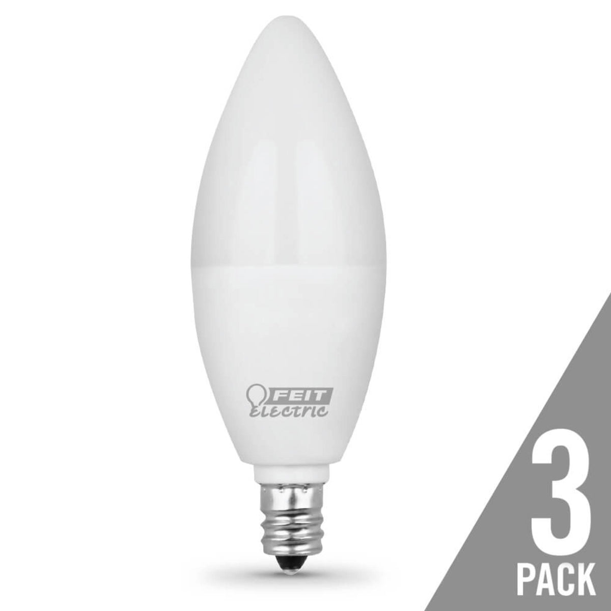 4.5W (40W Replacement) Warm White (3000K) E12 Base B10 Decorative LED Filament 10K LED (3-Pack)