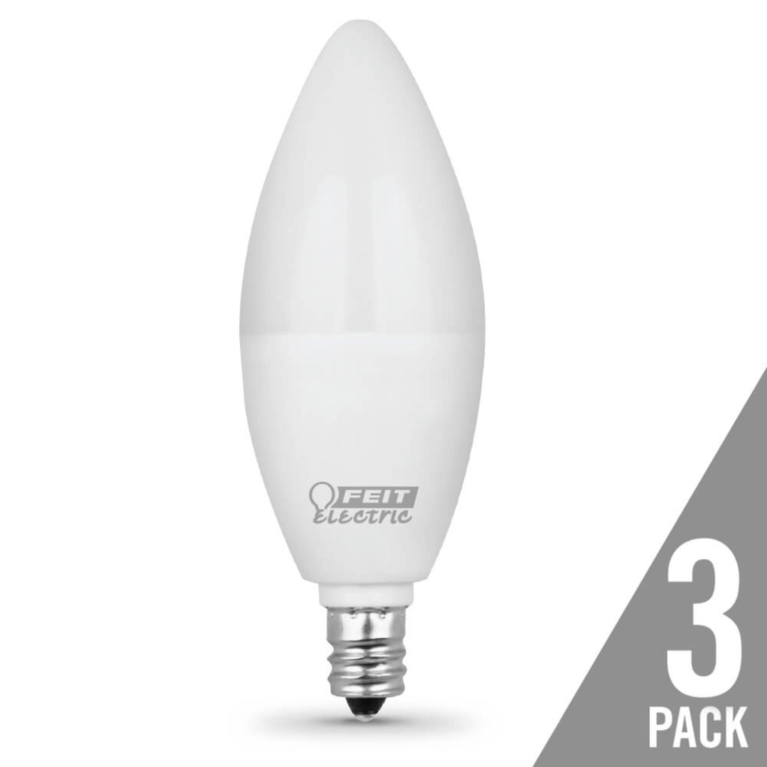 4.5W (40W Replacement) Warm White (3000K) E12 Base B10 Decorative LED Filament 10K LED (3-Pack)