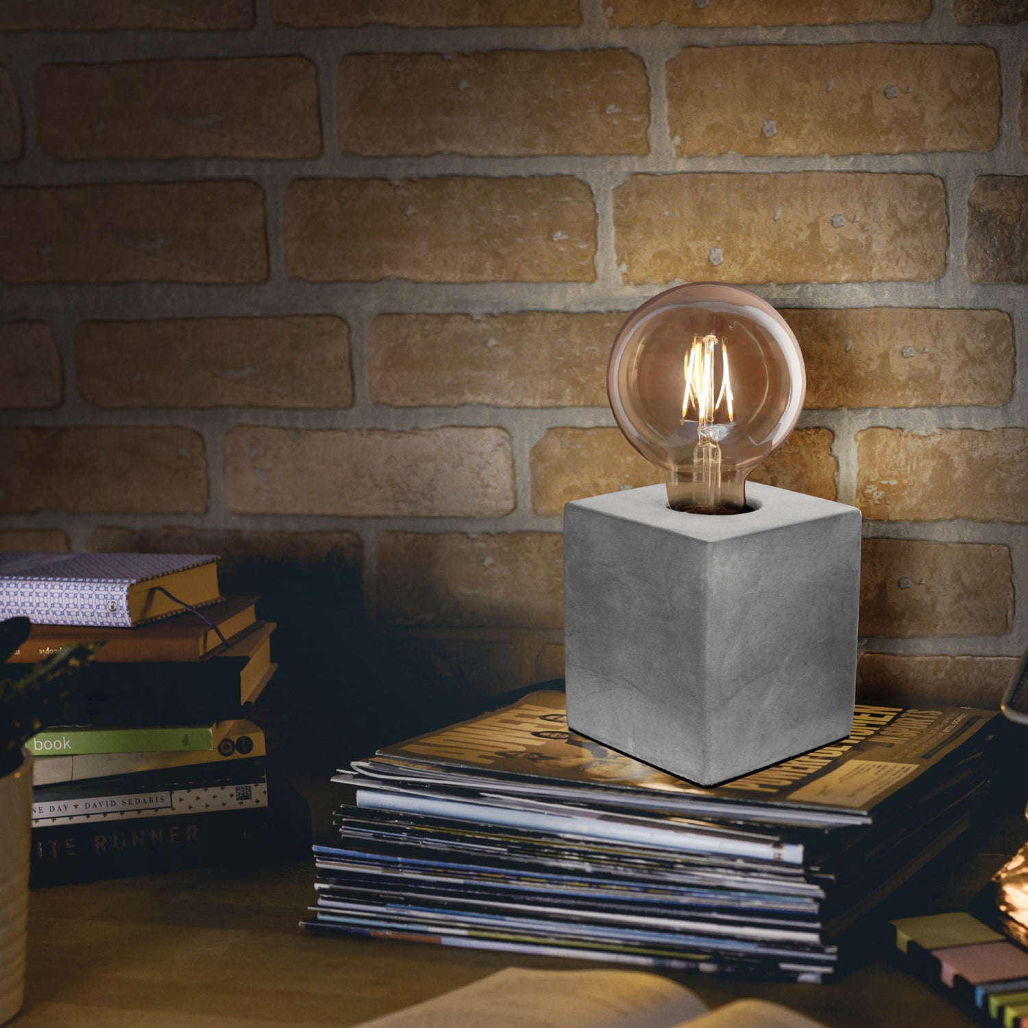 3.5 in. Cube Vintage Industrial Style Table Lamp Base (No Bulb or Shade Included)