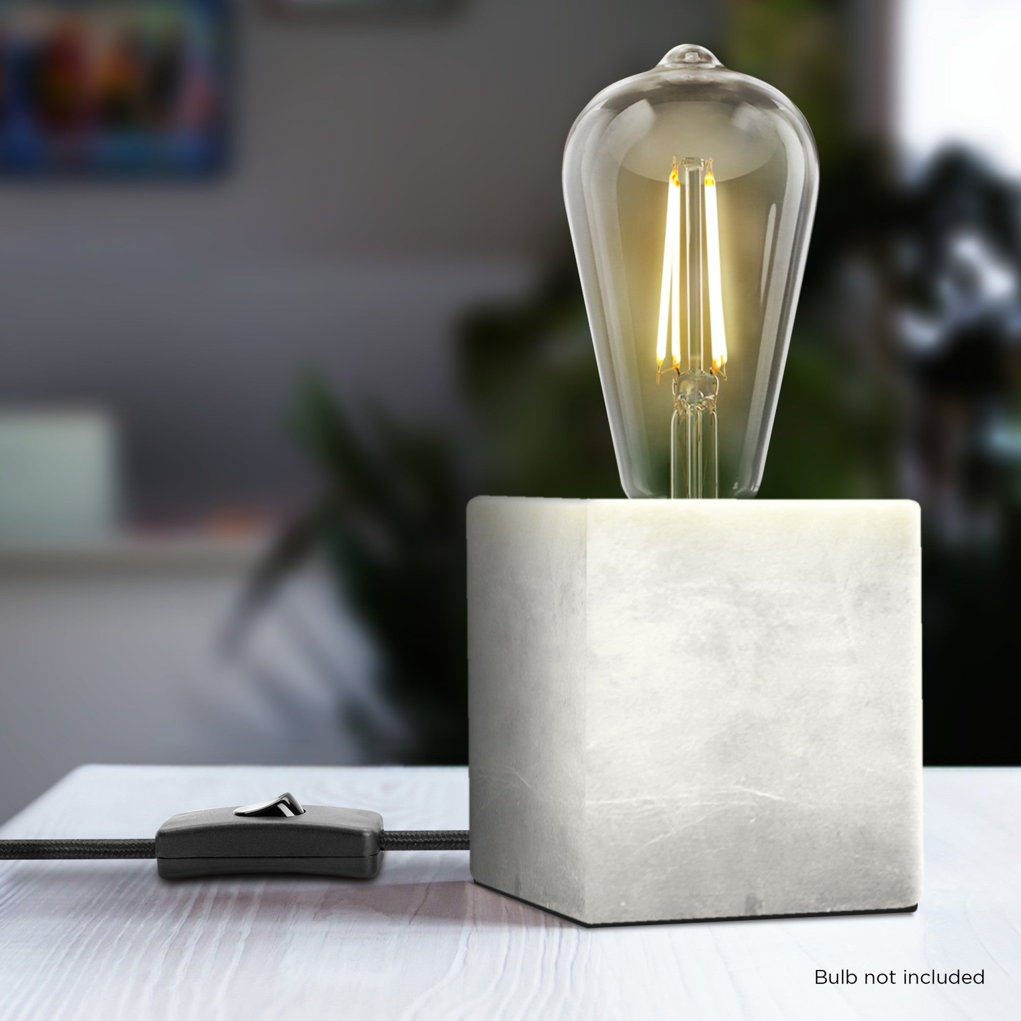 3.5 in. Cube Vintage Industrial Style Table Lamp Base (No Bulb or