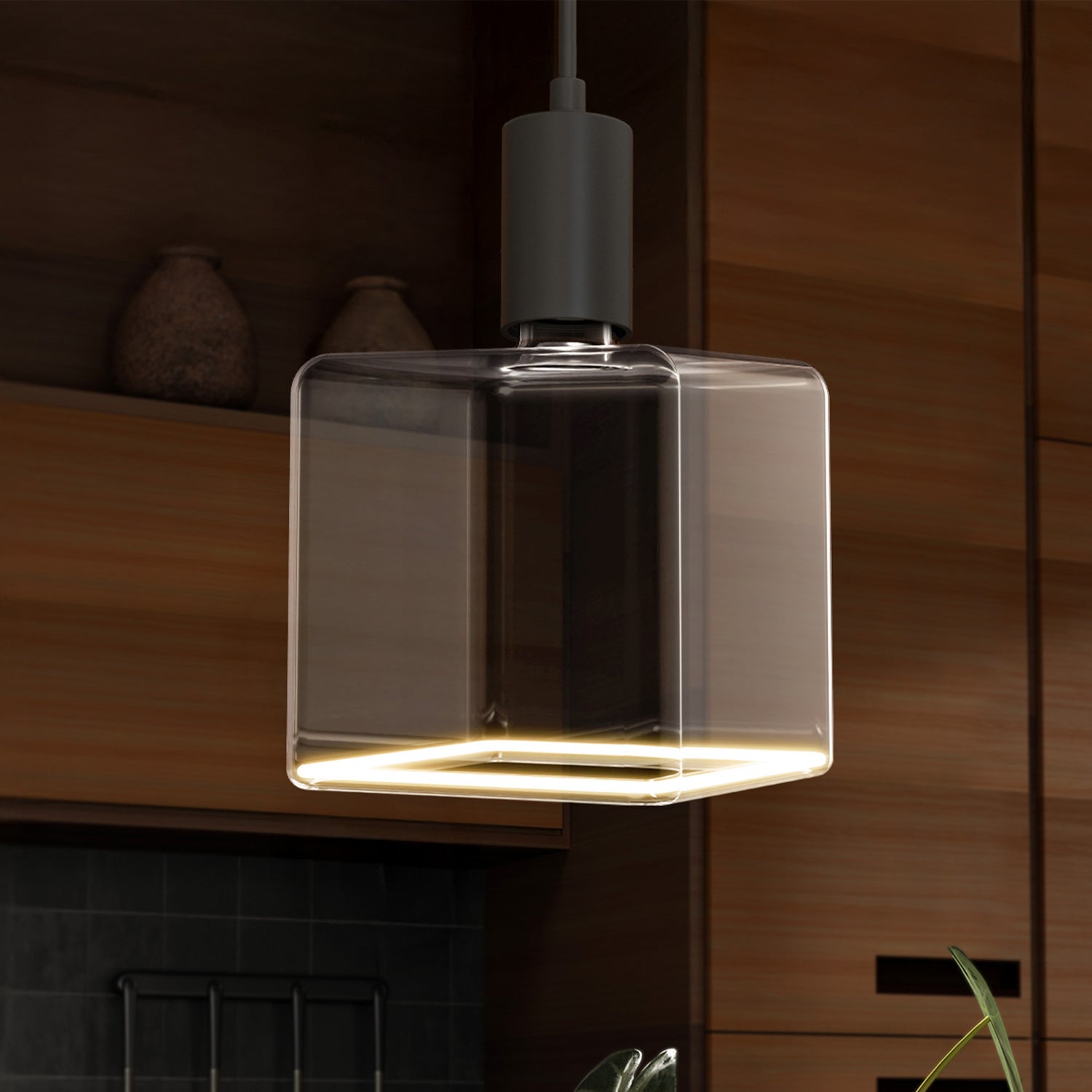 5.5W (60W Replacement) Cube E26 Dimmable White Filament LED Bulb, Selectable White