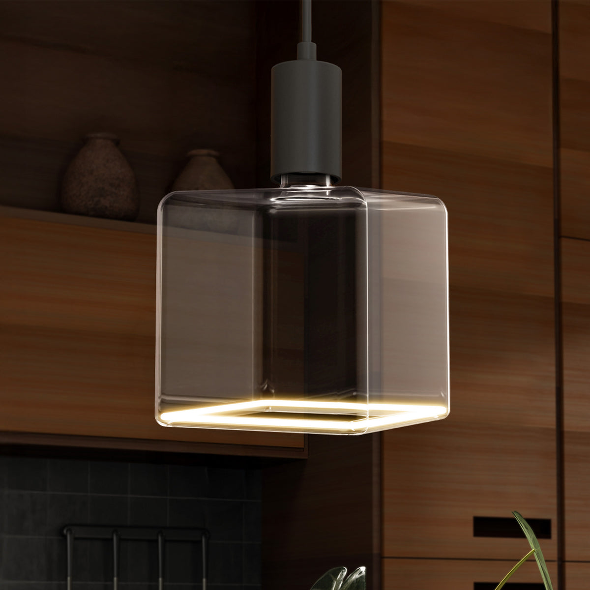 5.5W (60W Replacement) Cube E26 Dimmable White Filament LED Bulb, Selectable White