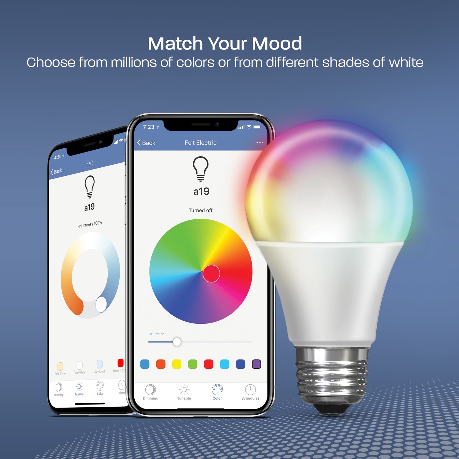 9W (60W Replacement) Color Changing E26 Base A19 Decade Smart WiFi Light Bulb (2-Pack)