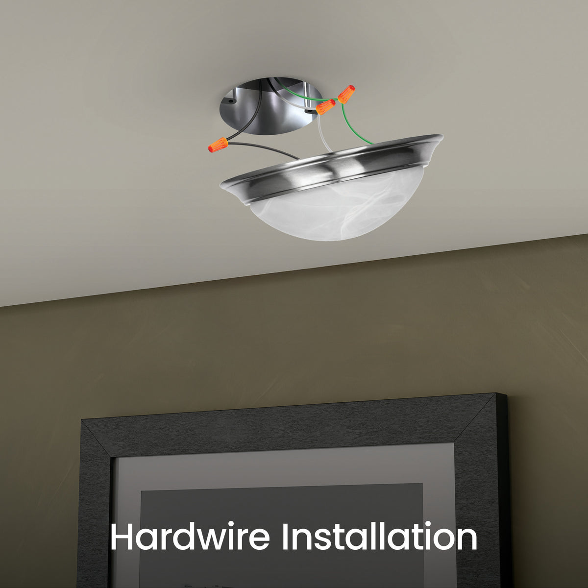 13 in. Color Selectable LED Nickel Ceiling Fixture
