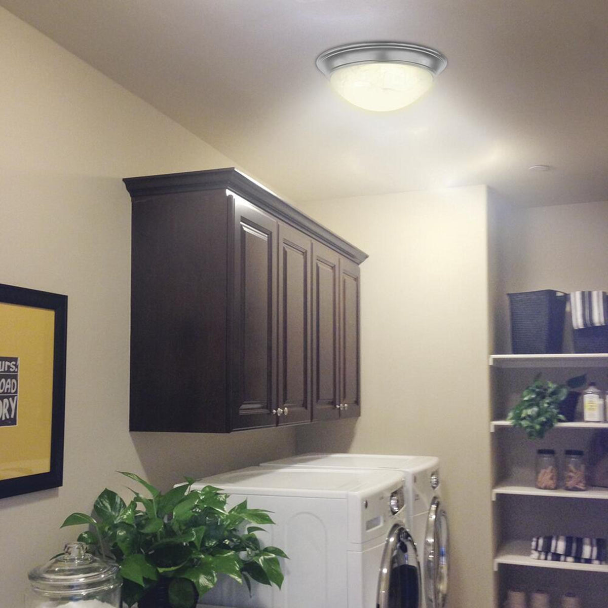 13 in. Color Selectable LED Nickel Ceiling Fixture