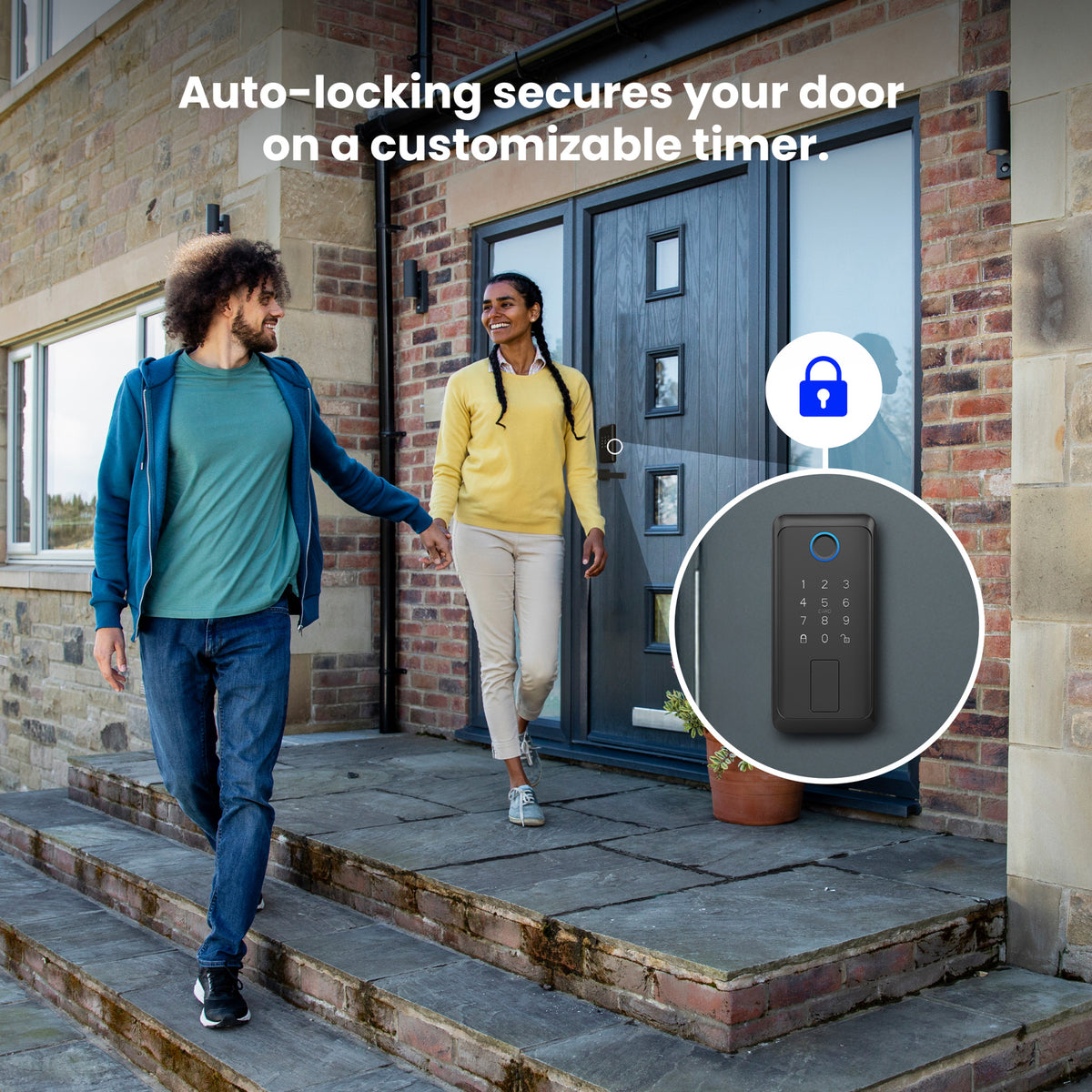 Smart Touch + Keycard Door Lock, Matte Black
