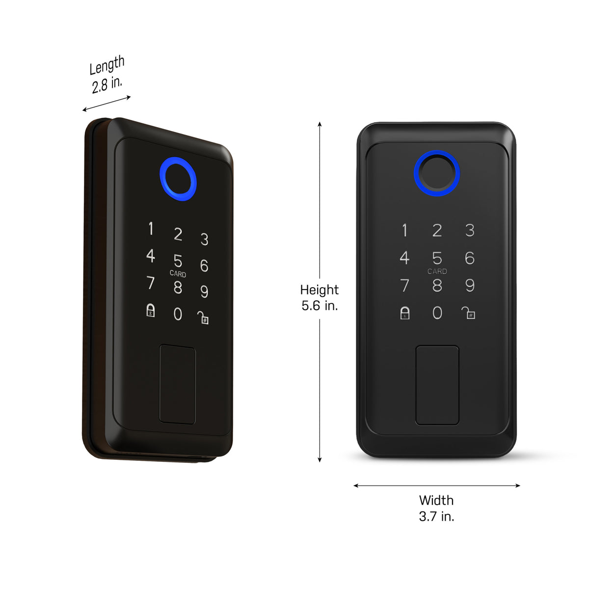 Smart Touch + Keycard Door Lock, Matte Black