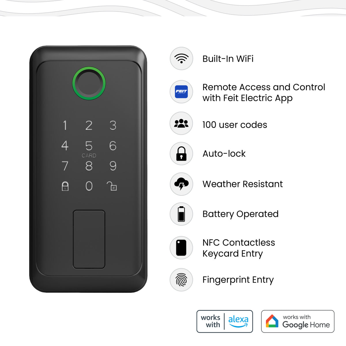 Smart Touch + Keycard Door Lock, Matte Black
