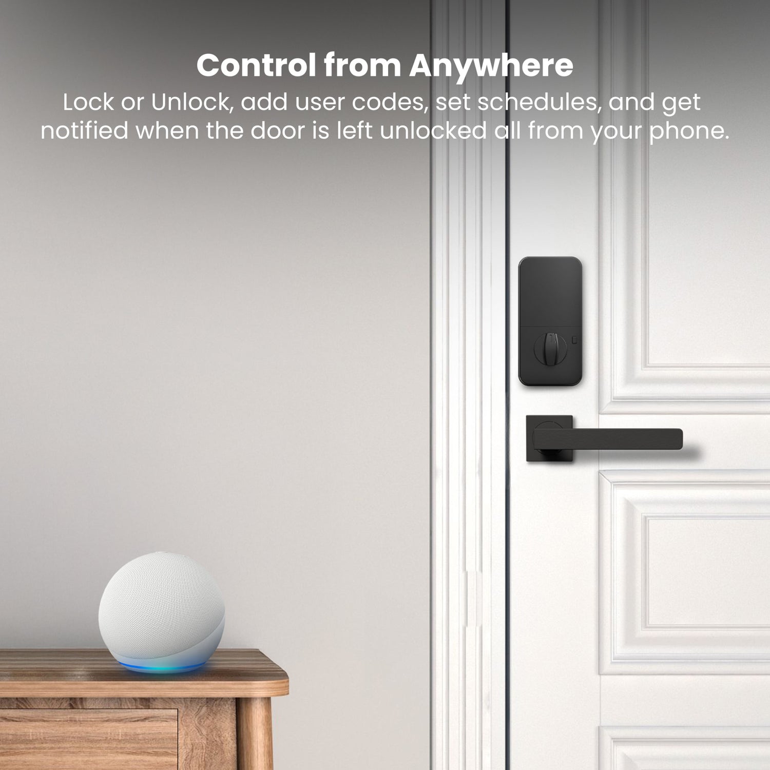 Smart Touch + Keycard Door Lock, Matte Black