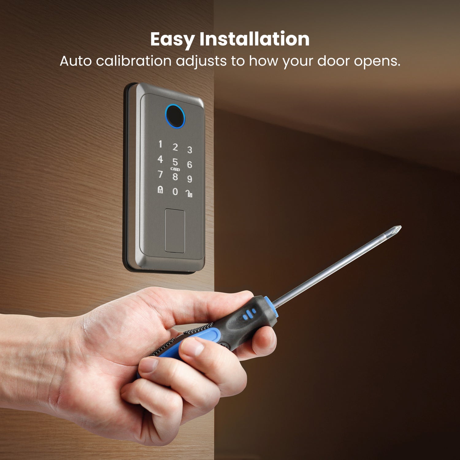 Smart Touch + Keycard Door Lock, Satin Nickel