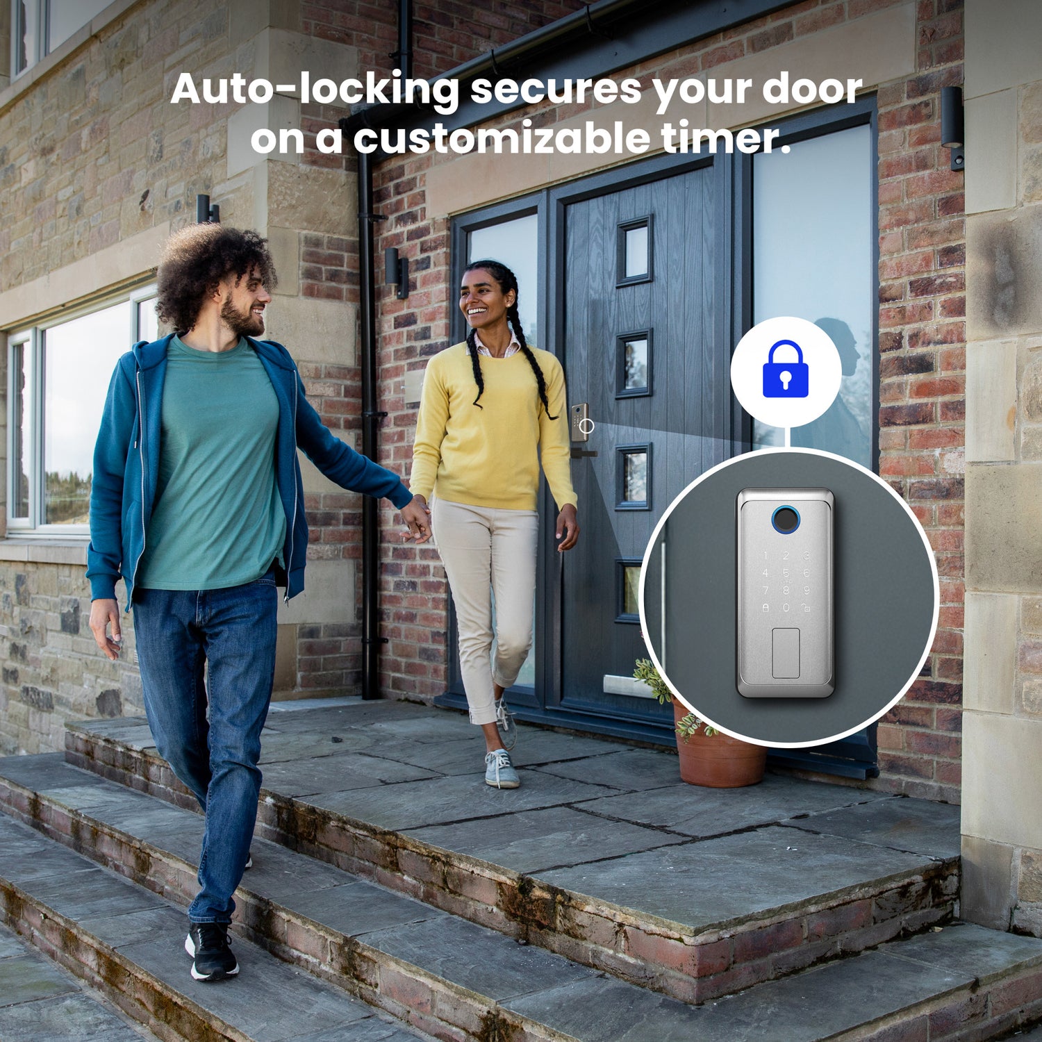 Smart Touch + Keycard Door Lock, Satin Nickel