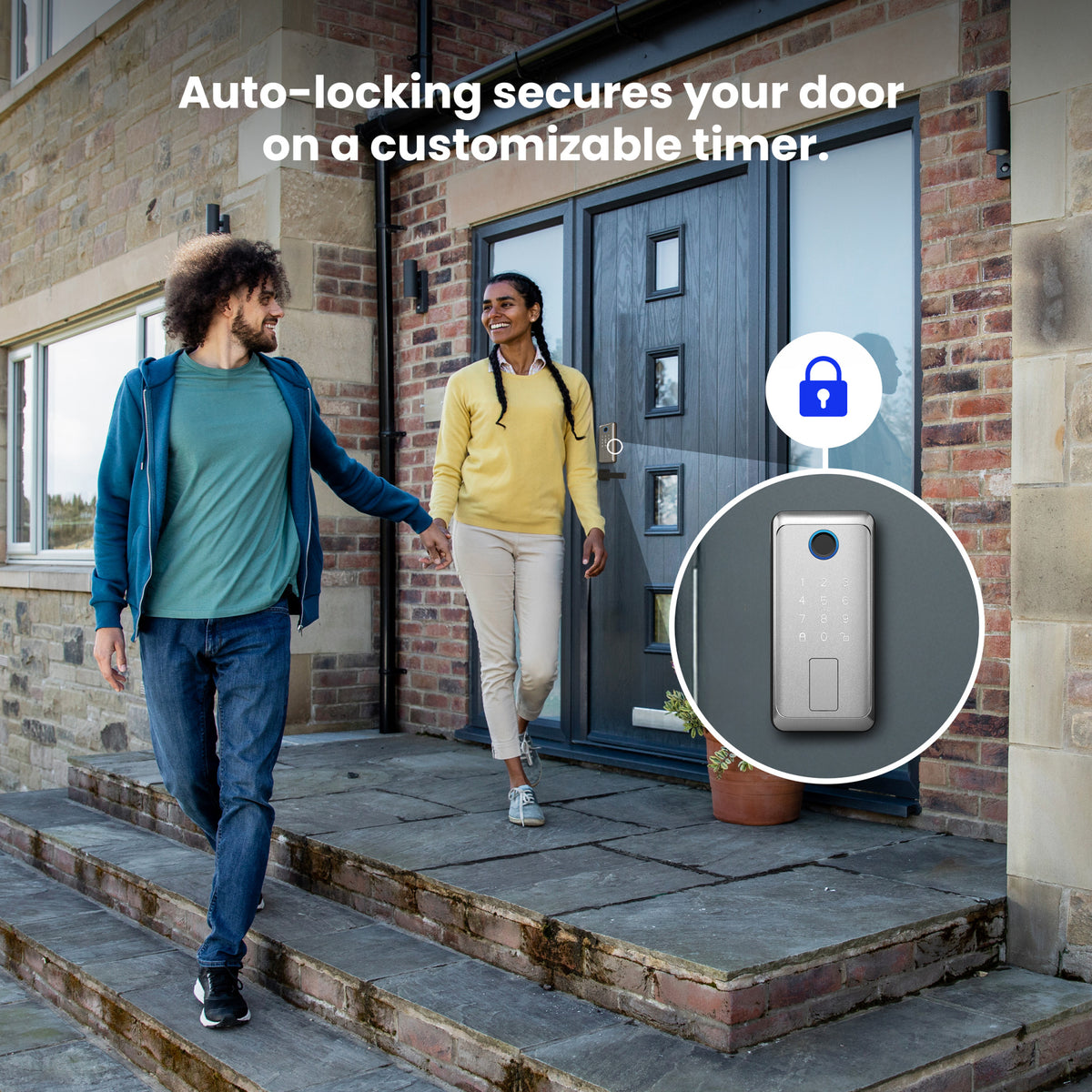 Smart Touch + Keycard Door Lock, Satin Nickel