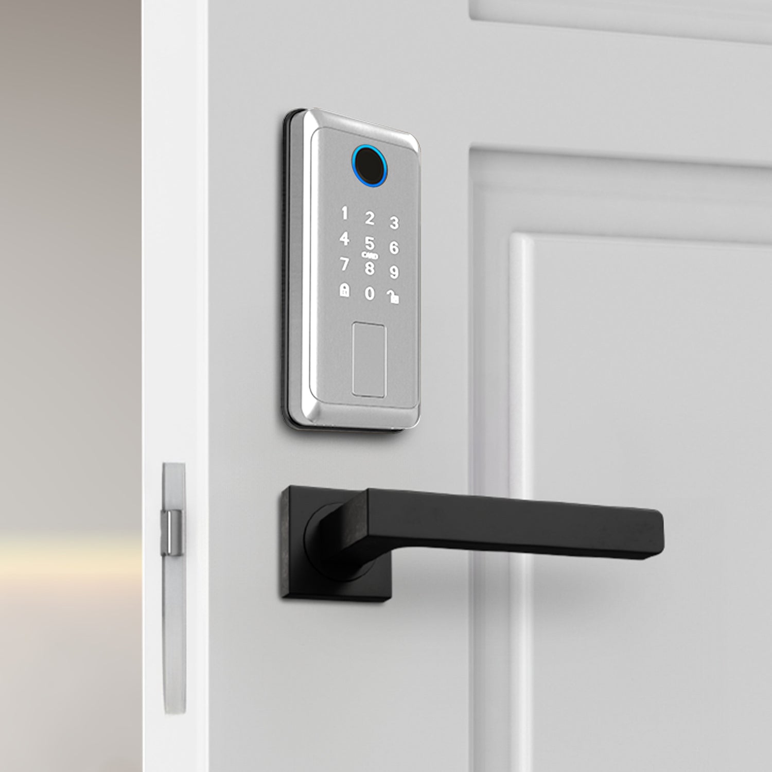 Smart Touch + Keycard Door Lock, Satin Nickel