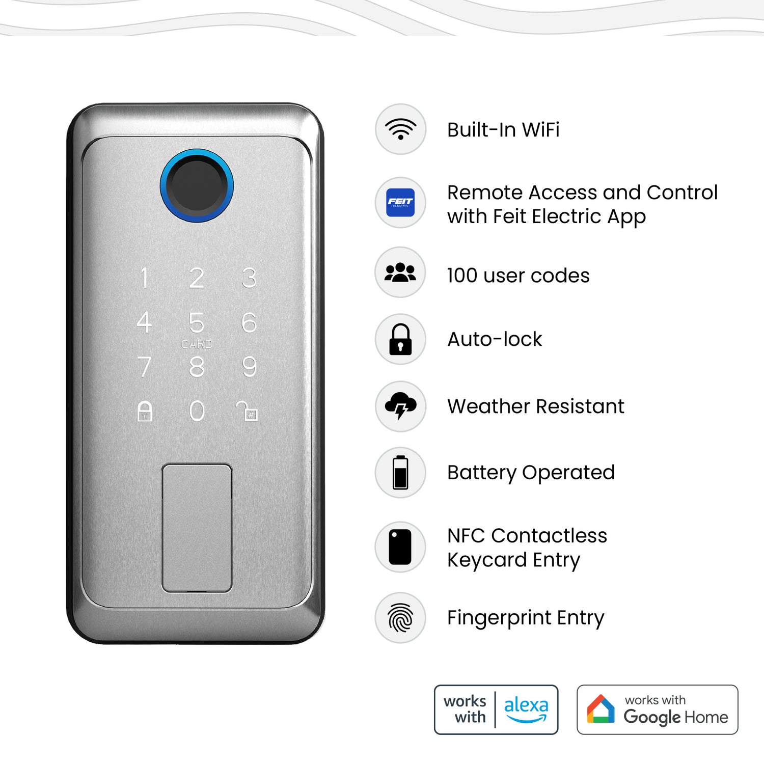 Smart Touch + Keycard Door Lock, Satin Nickel