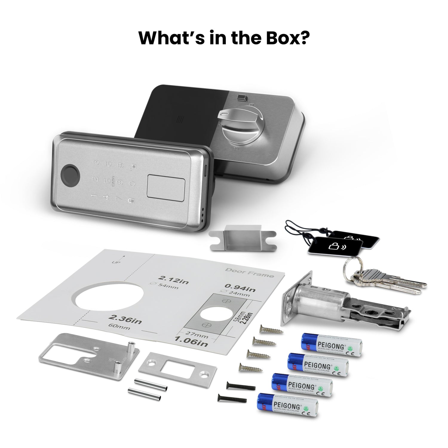 Smart Touch + Keycard Door Lock, Satin Nickel